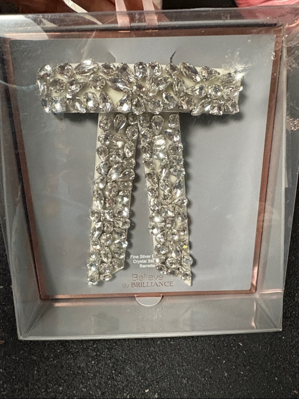 Believe by Brilliance Silver Crystal Barrette Hair Clip